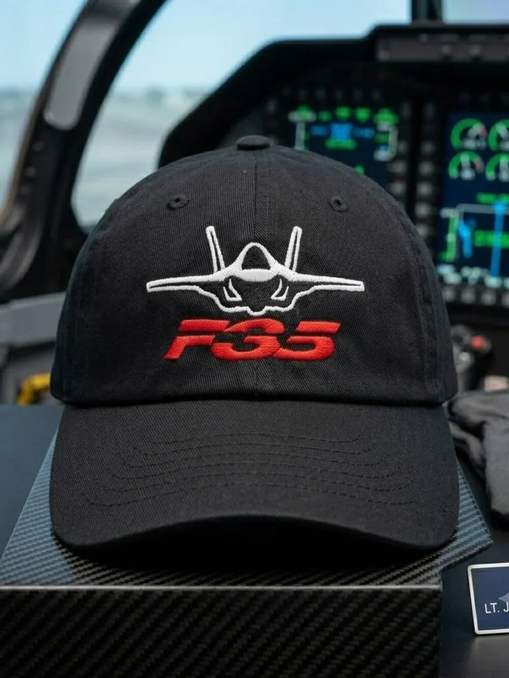 Retro F-35 Fighter Jet Dad Hat Black Cotton Direct Embroidered Military Cap New!